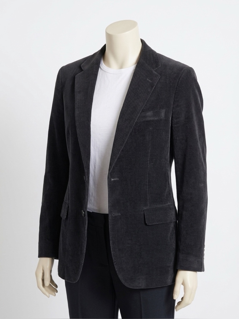 Stafford Men's Classic Fit Sport Coat Jacket, 44L Black Cotton Corduroy EUC - Picture 1 of 13